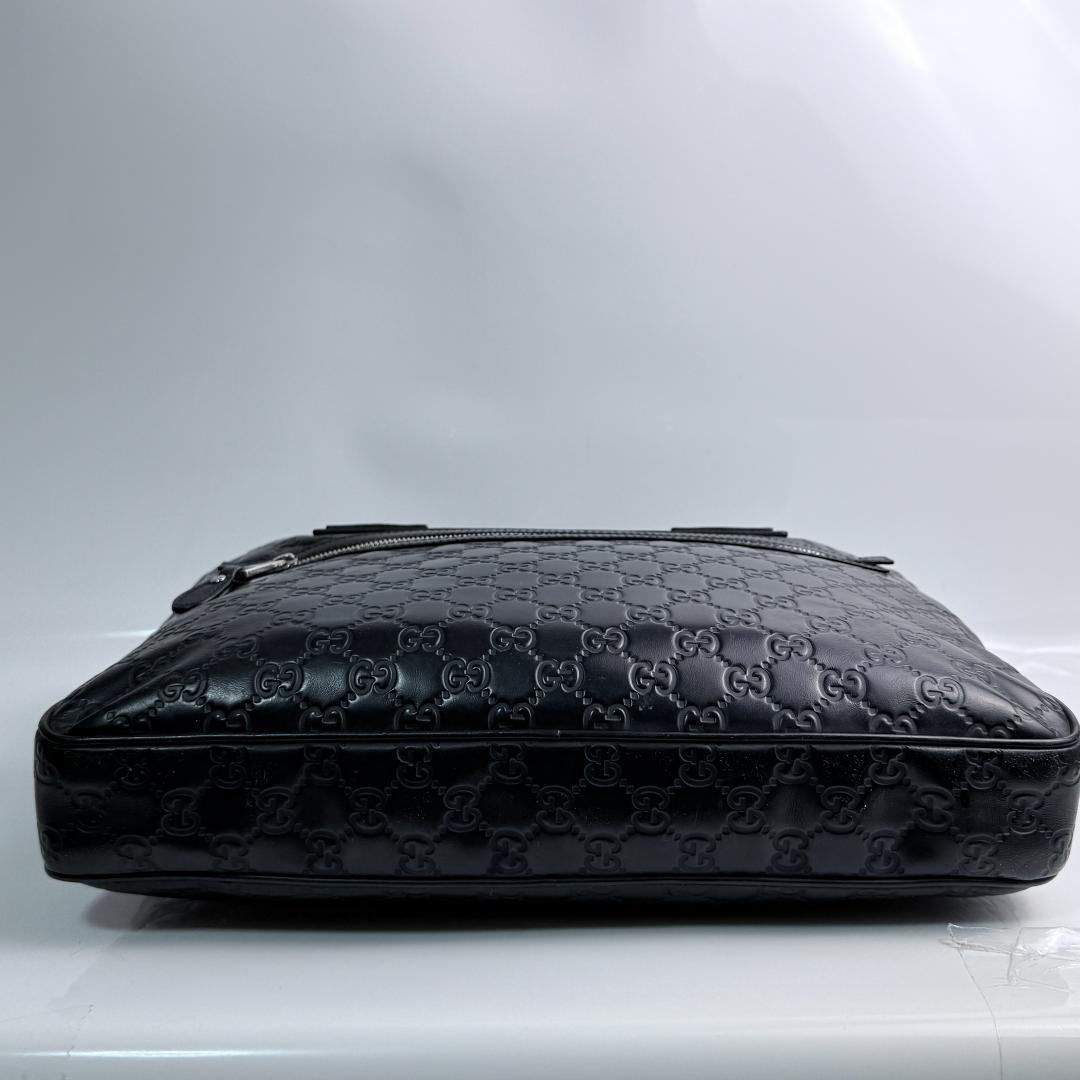【美品】グッチ GGシマ ビジネスバッグ シェリーライン 濃紺
