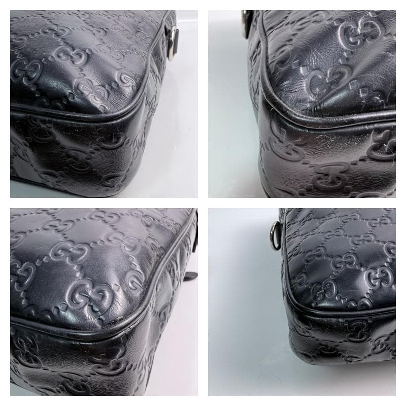 【美品】グッチ GGシマ ビジネスバッグ シェリーライン 濃紺