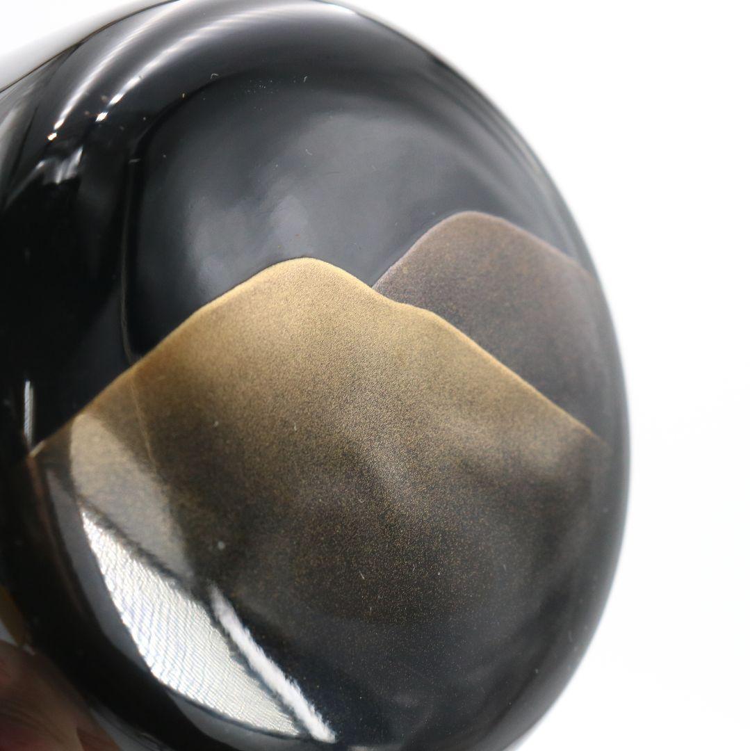 蒔絵師 北浜風月作 遠山蒔絵 大棗 内銀溜塗 輪島塗 茶道具　SX993