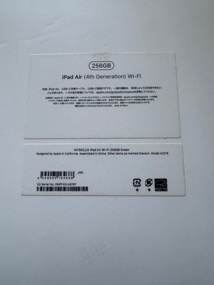 【美品】iPad Air 第4世代 本体 256GB《バッテリー状態100％》