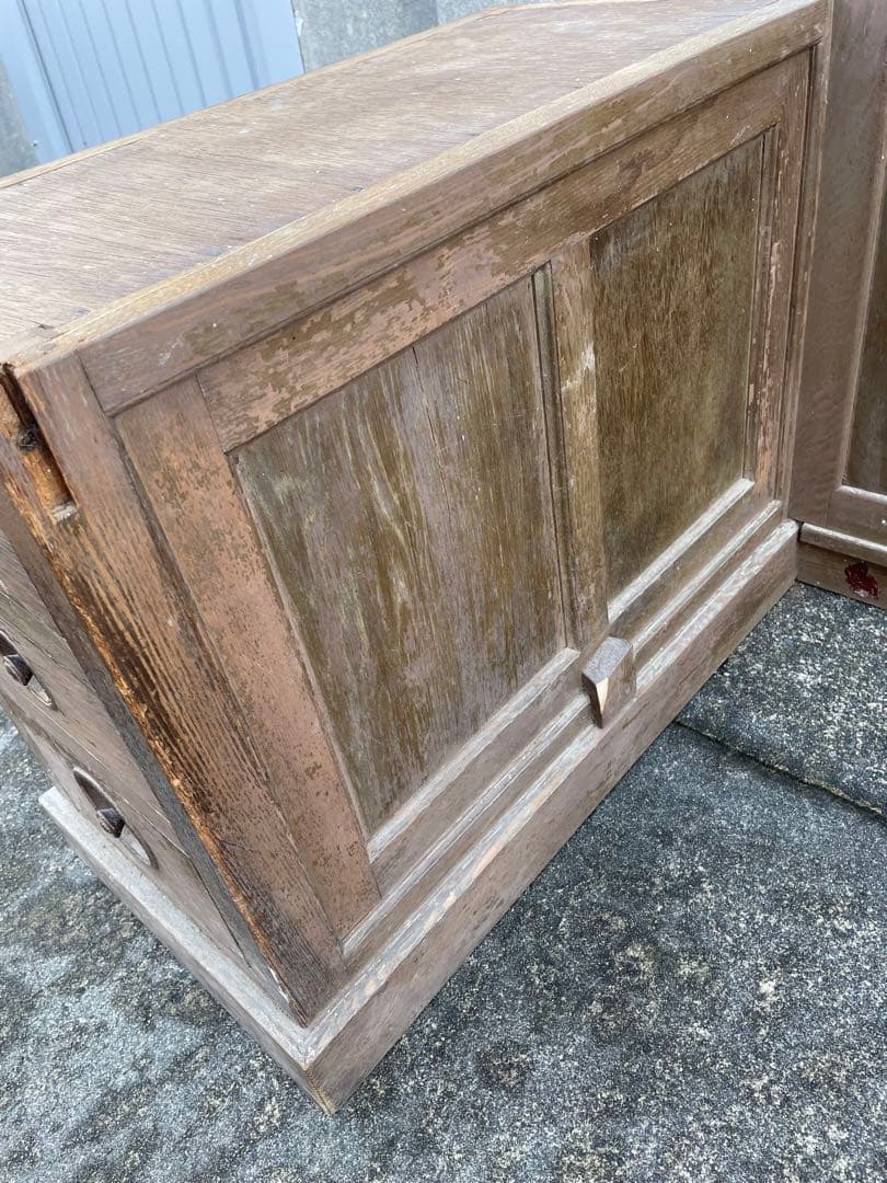 アンティーク/古道具/無垢材/両袖机/書斎机/分解式/作業台/デスク/店舗什器