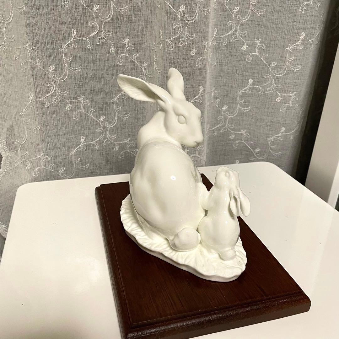 希少品 Noritake Studio Collection 置物 白磁 うさぎ