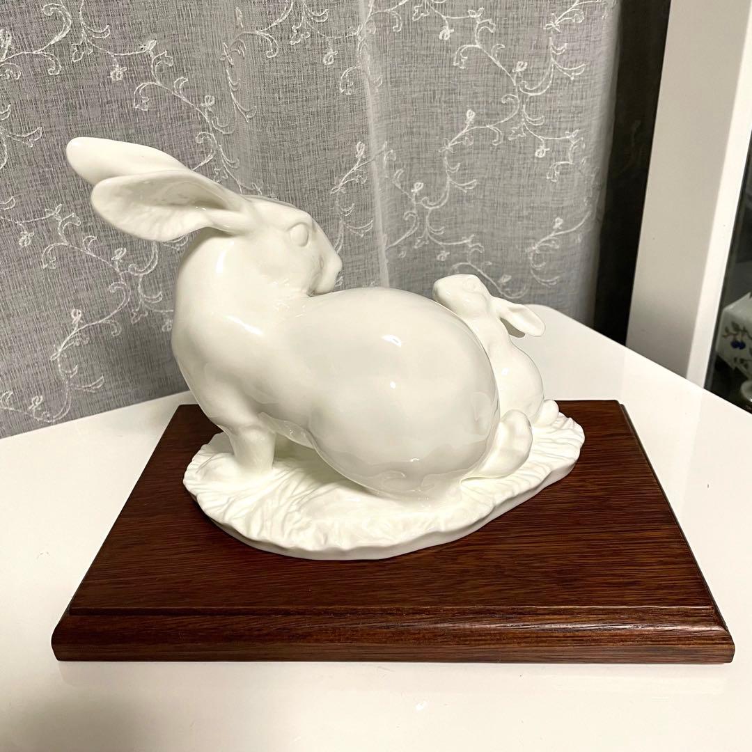 希少品 Noritake Studio Collection 置物 白磁 うさぎ