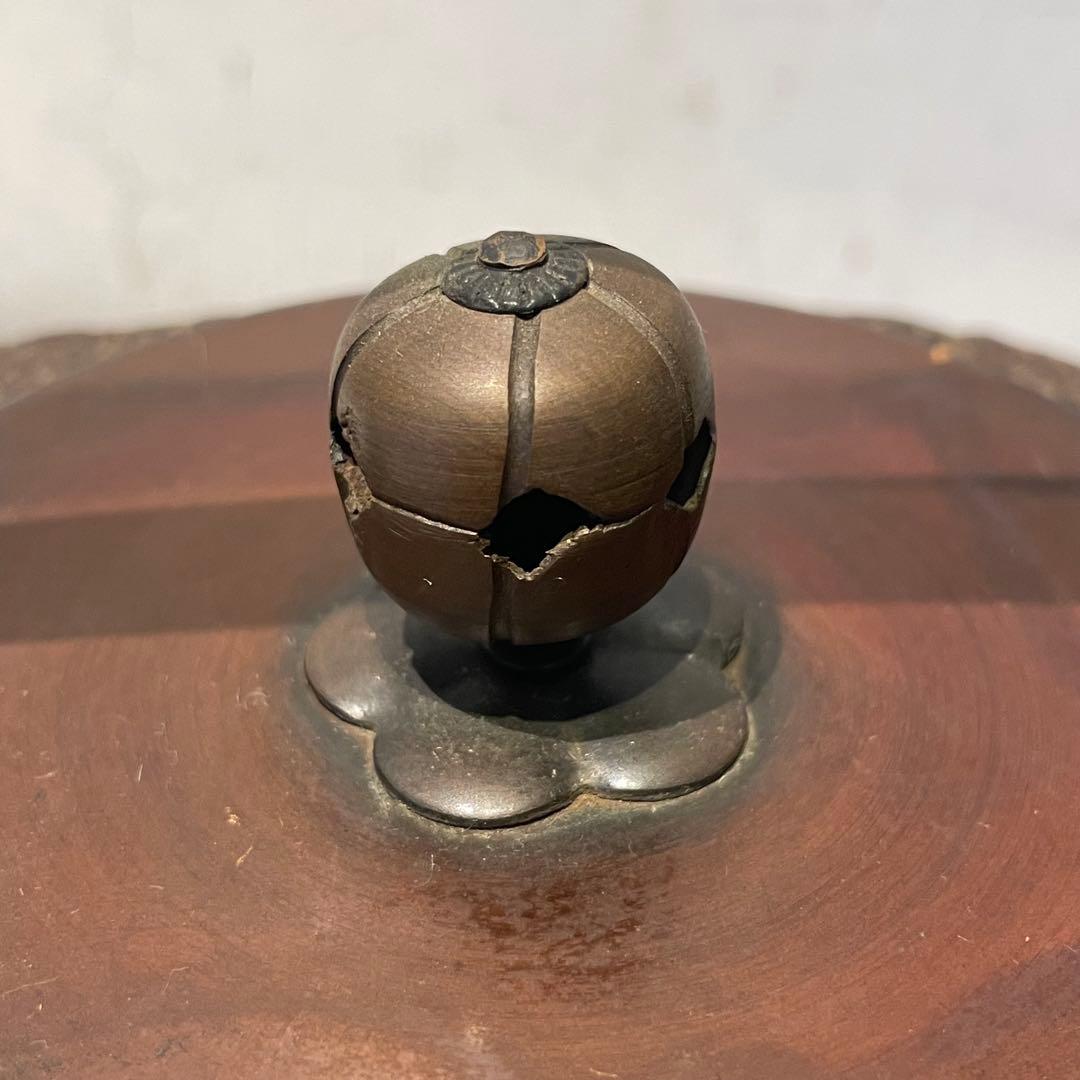 銅蓋 袴四方鉄瓶 湯沸 茶道具 茶器 鐵瓶 骨董美術品　コレクション　年代物