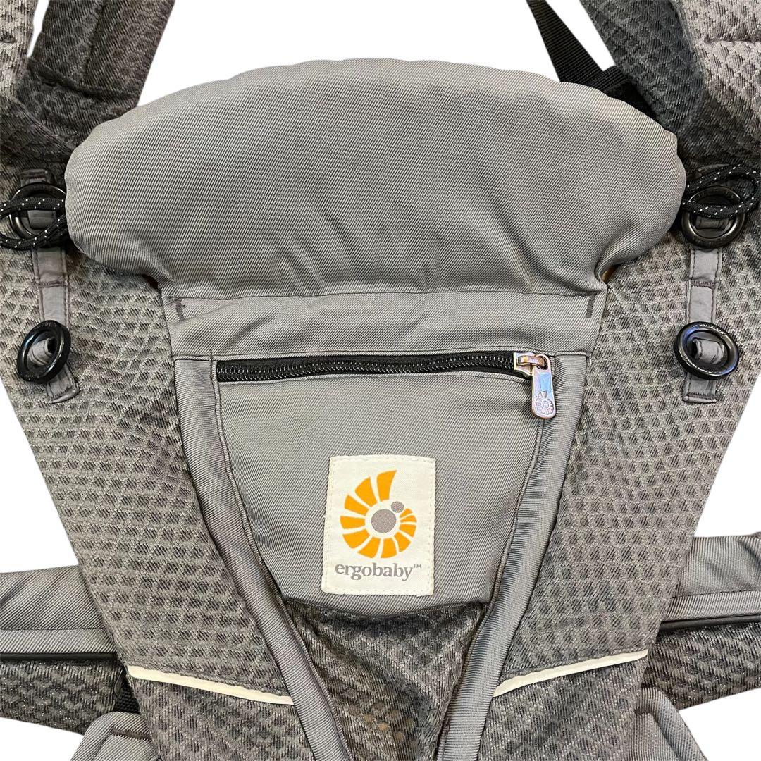 美品✨人気✨エルゴベビー オムニブリーズ グラファイトグレー 抱っこ紐 ポーチ付
