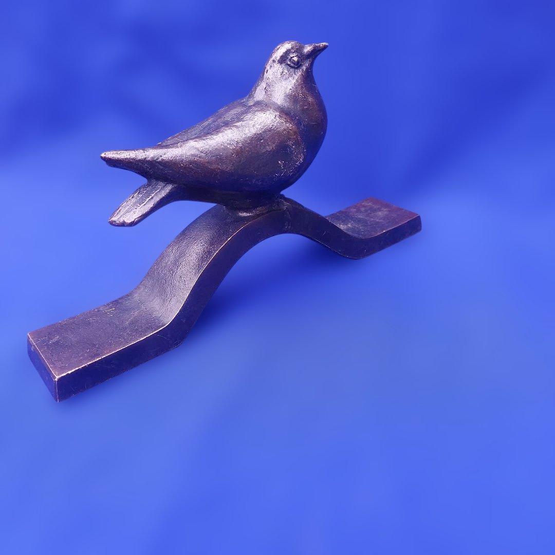 橋本堅太郎　鳩　ハト　文鎮　置物　真鍮製