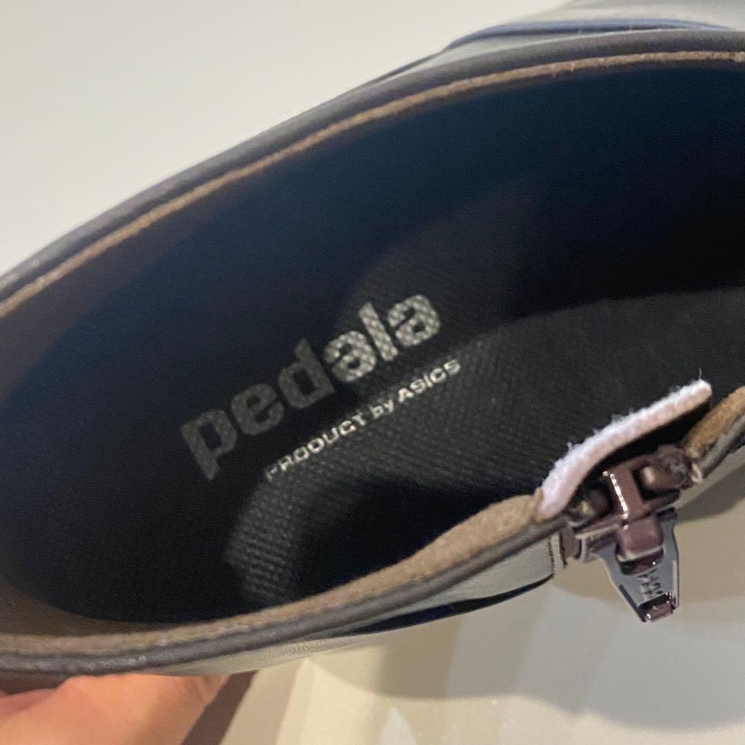 【極美品】asics pedara ウォーキング レザーショートブーツ 23.5