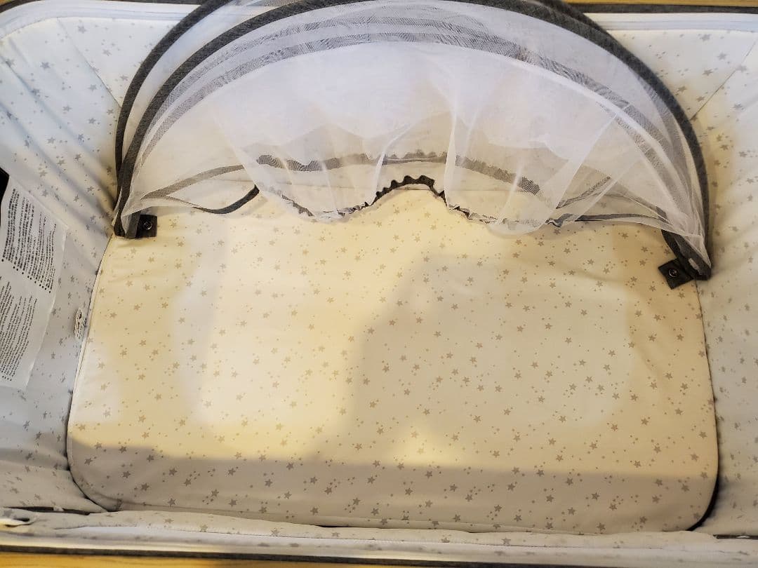 HZDMJ 2024新型ベビーベッド コンパクト　折りたたみ　グレー