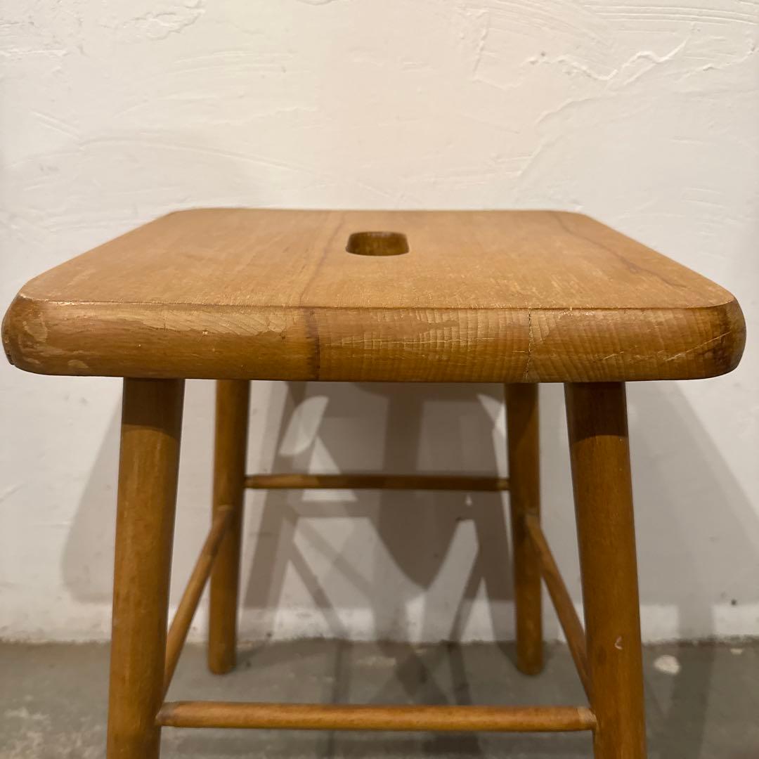 ヴィンテージ　木製サイドテーブル　　スツール　スクエア
