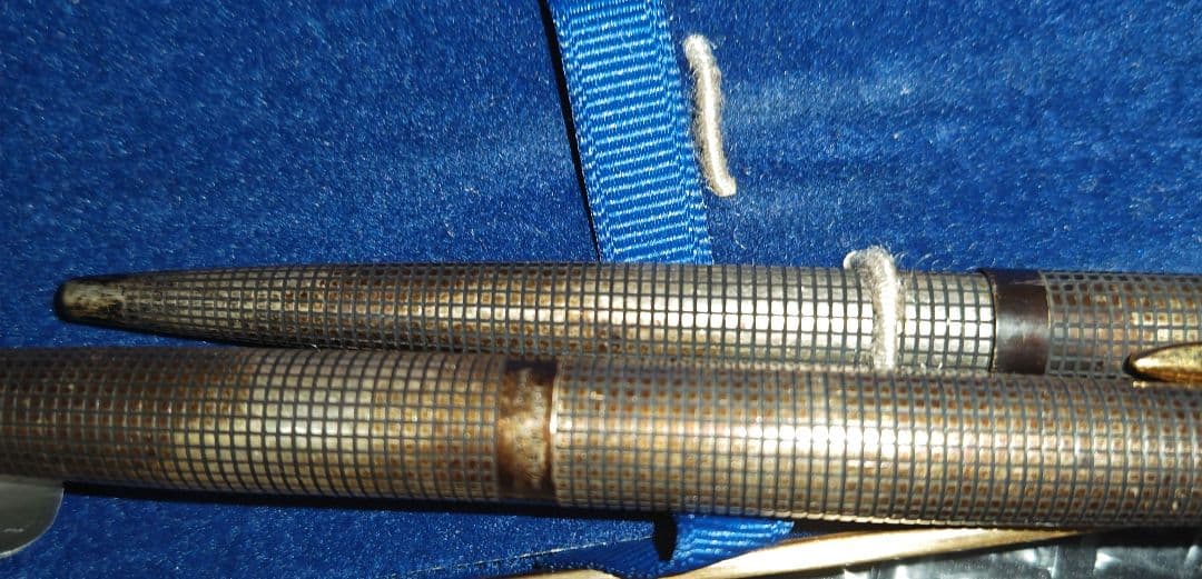 パーカー　シルバー万年筆ボールペンセット　AUST製