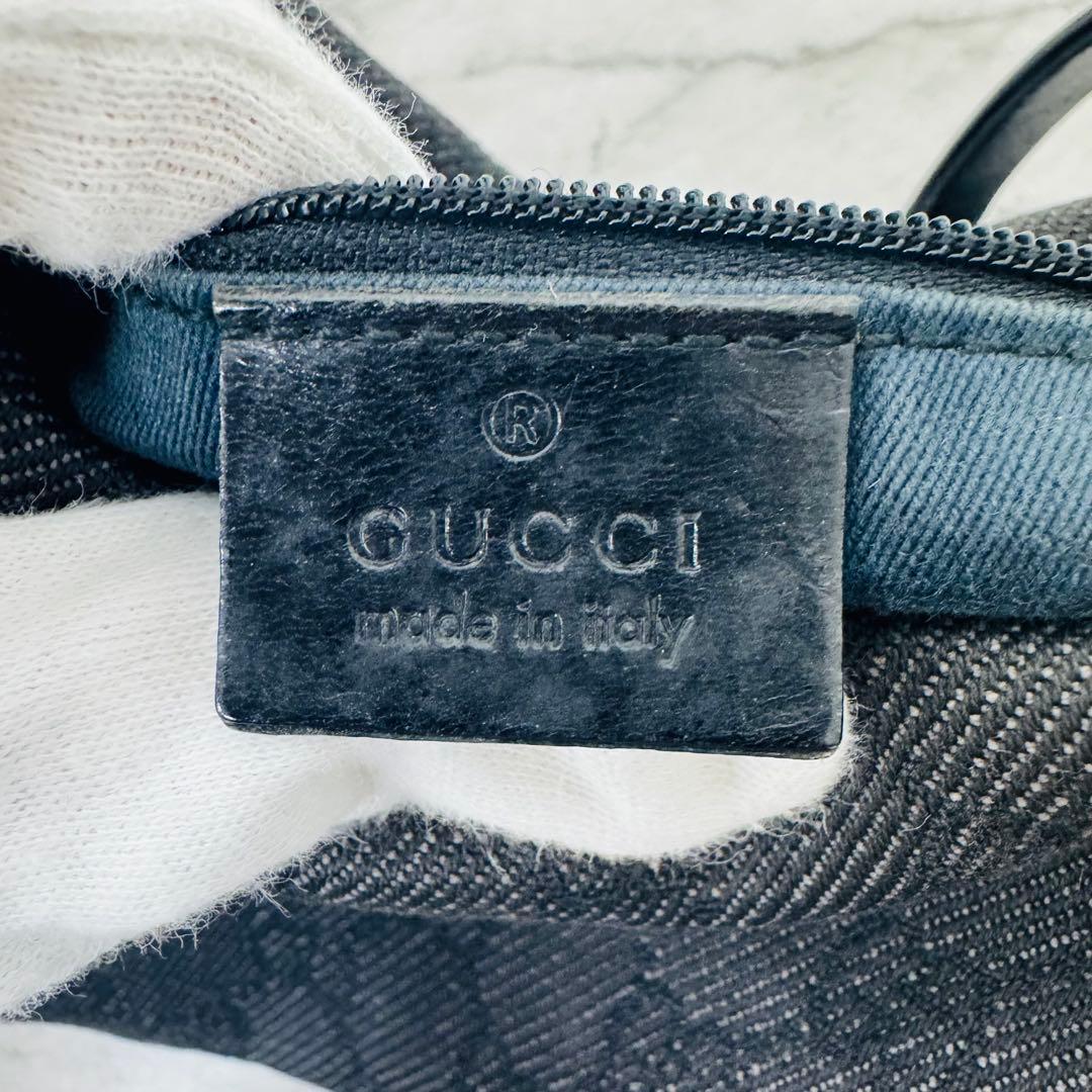 ✨GUCCI✨グッチ✨GG柄✨ダークグレー✨デニム地✨ハントバッグ✨