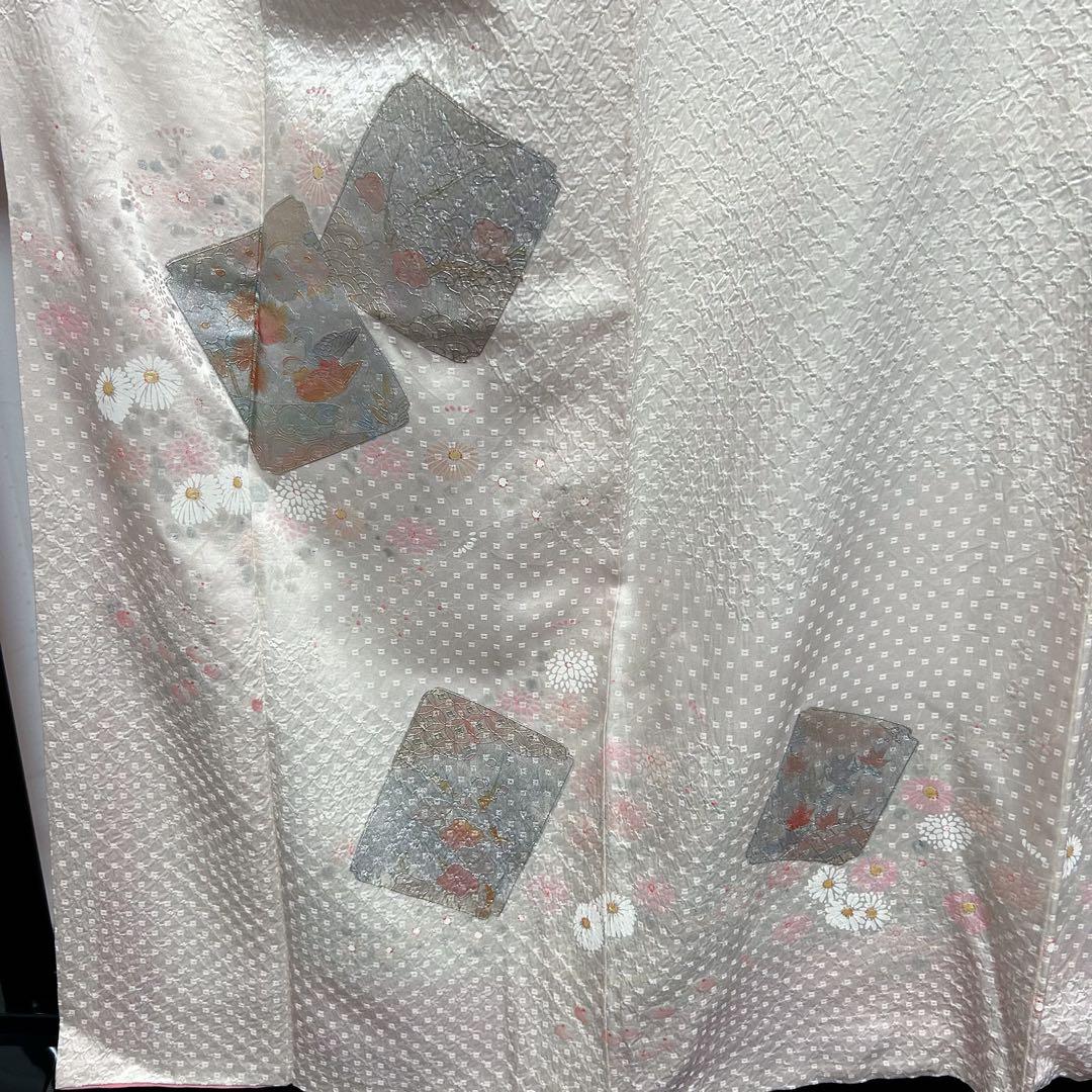 未使用近い　美品　袷　正絹　総絞り　螺鈿風　友禅　訪問着　フルセット