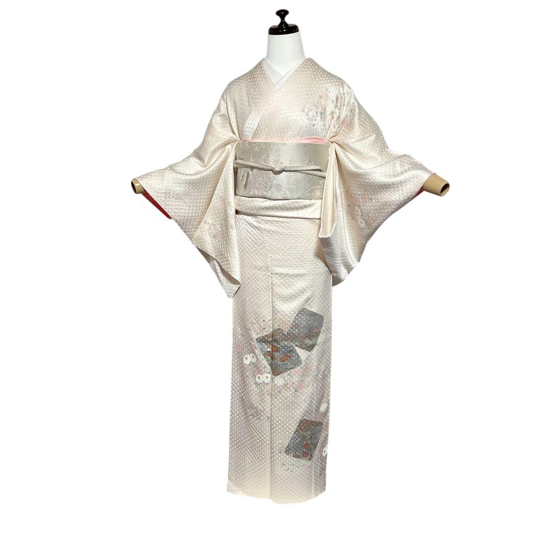 未使用近い　美品　袷　正絹　総絞り　螺鈿風　友禅　訪問着　フルセット