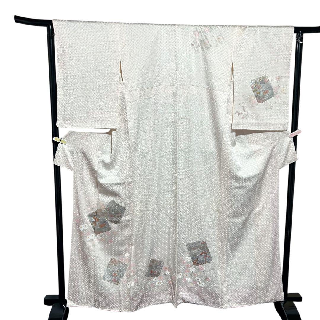 未使用近い　美品　袷　正絹　総絞り　螺鈿風　友禅　訪問着　フルセット