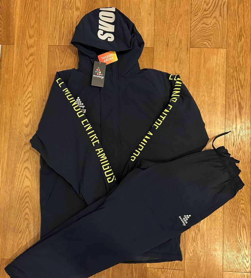 スボルメ　SVOLME 発熱中綿ウォーマー上下セット Lサイズ ネイビー