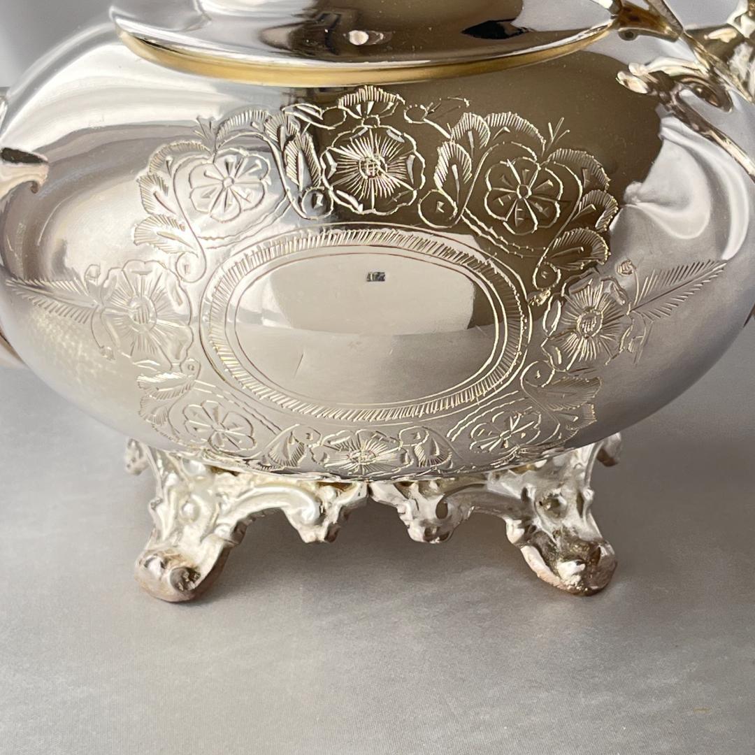 【英国】 ビクトリアンのティーセット 3点【シルバープレート】ティーポット