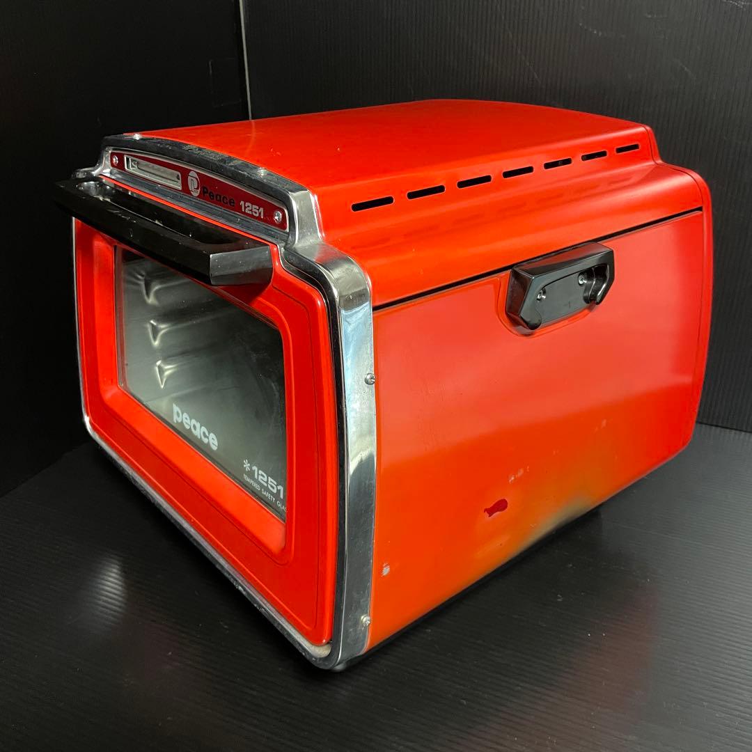 【希少・ヴィンテージ】Peace 1251 天火 レトロ オーブン コンロ 赤