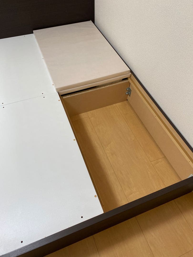 【良品】ニトリ セミダブルベッド ベッドフレーム ダークブラウン