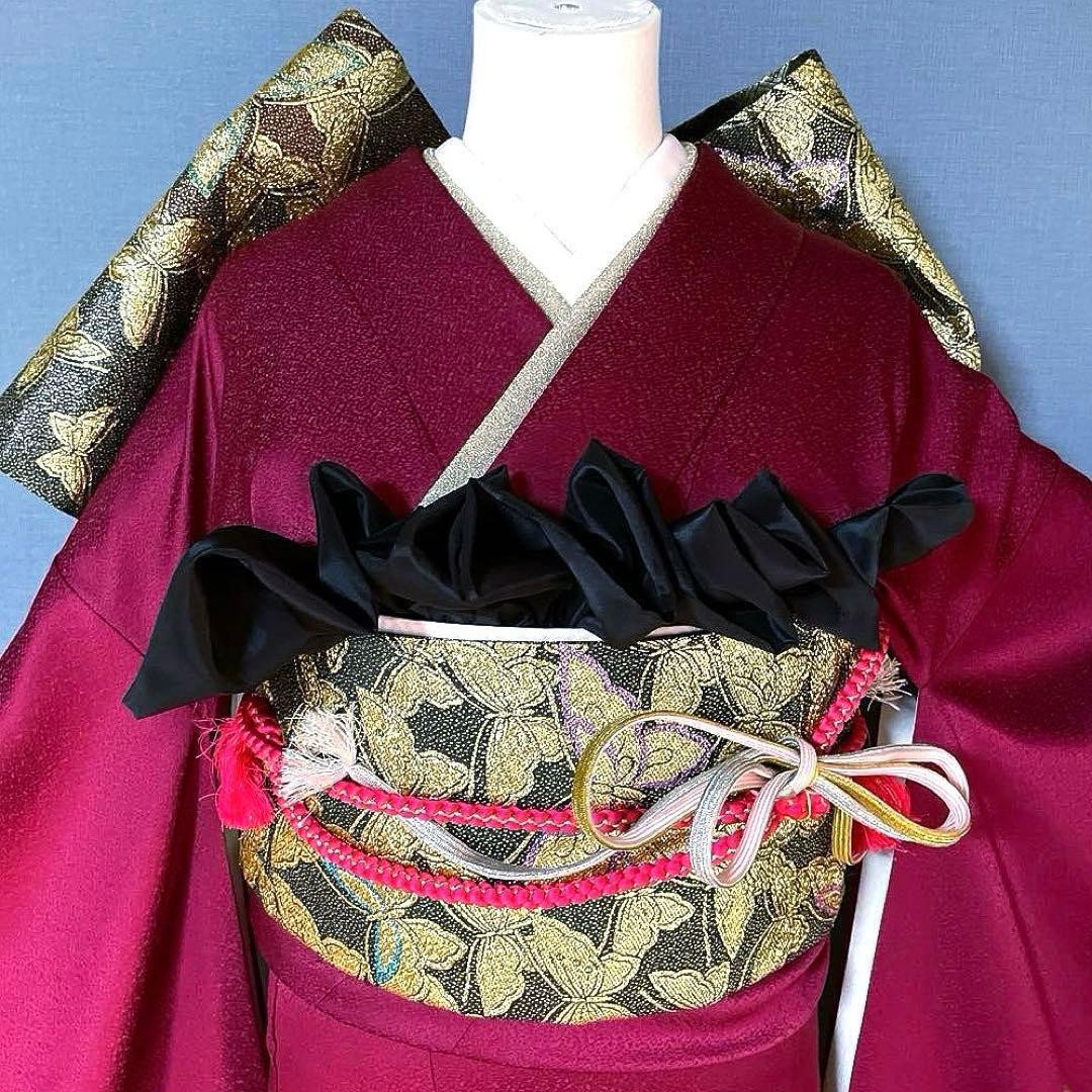 振袖フルセット　高身長　金彩友禅　成人式振袖　振袖　裄丈69 バタフライ