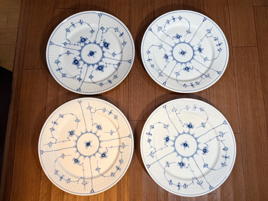 ロイヤルコペンハーゲン ブルーフルテッド プレーンレース 27cm 4枚セット