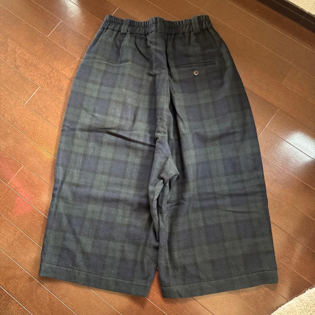 アトリエナルセ2024AWウールフラノガウチョパンツブラックウォッチ