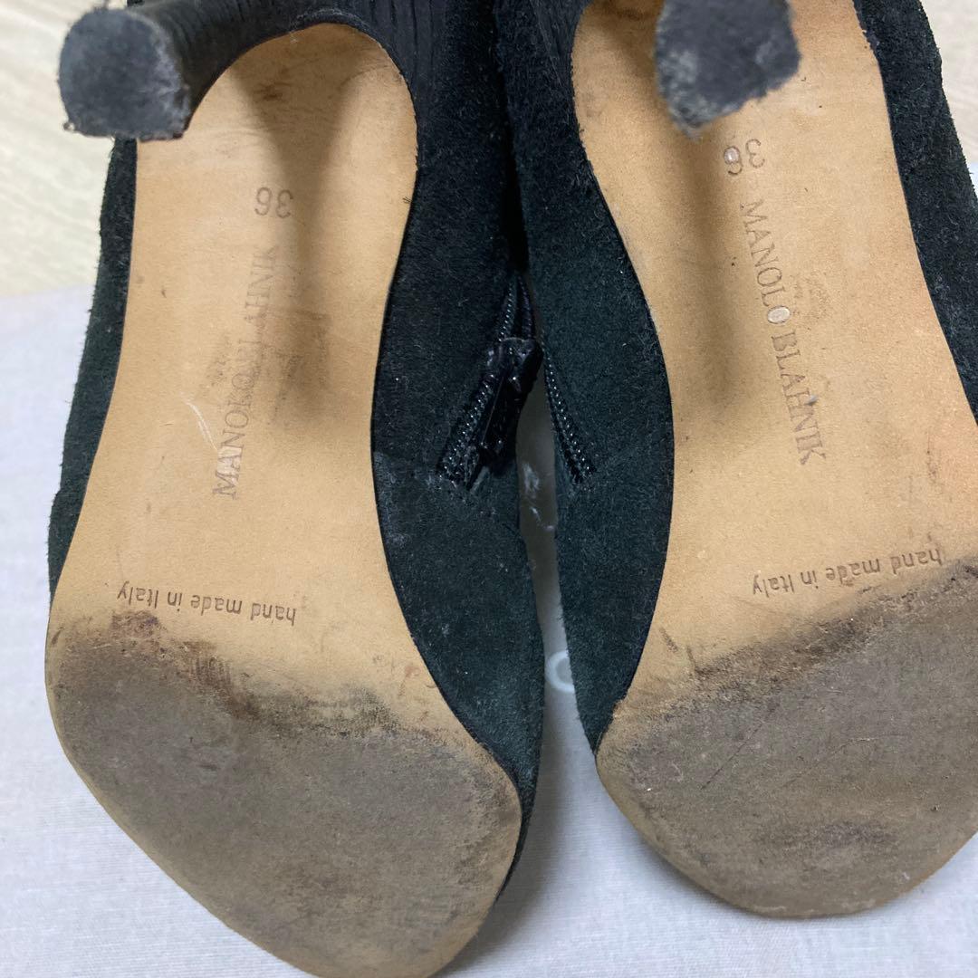 【格安】MANOLO BLAHNIK レースアップ　ブラックロングブーツ 36