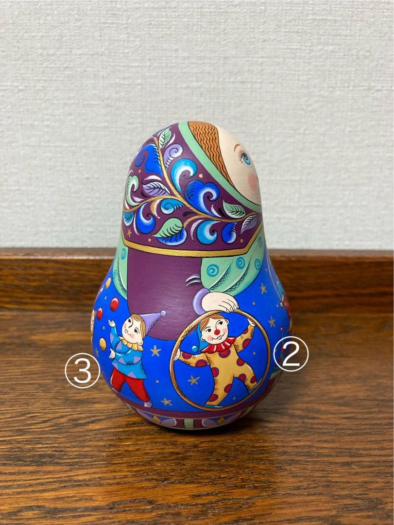 ロシア雑貨☆起き上がりこぼし♪『サーカス』マトリョーシカ オリガ作