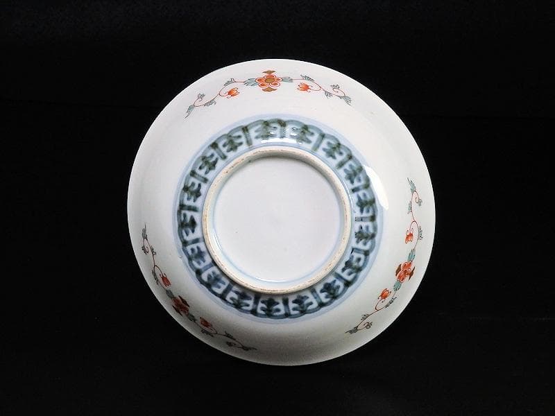 古伊万里　金襴手　波兎に花の図　膾皿　春寒鉢　５客　C961AS-BGd