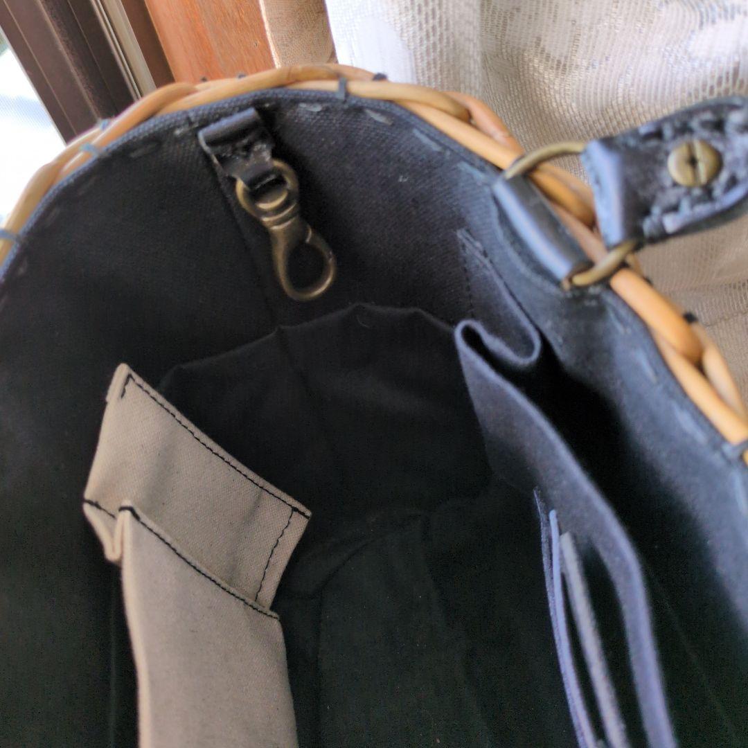 エバゴス ブライドルレザー✕紅藤（ミニトート）ブラック