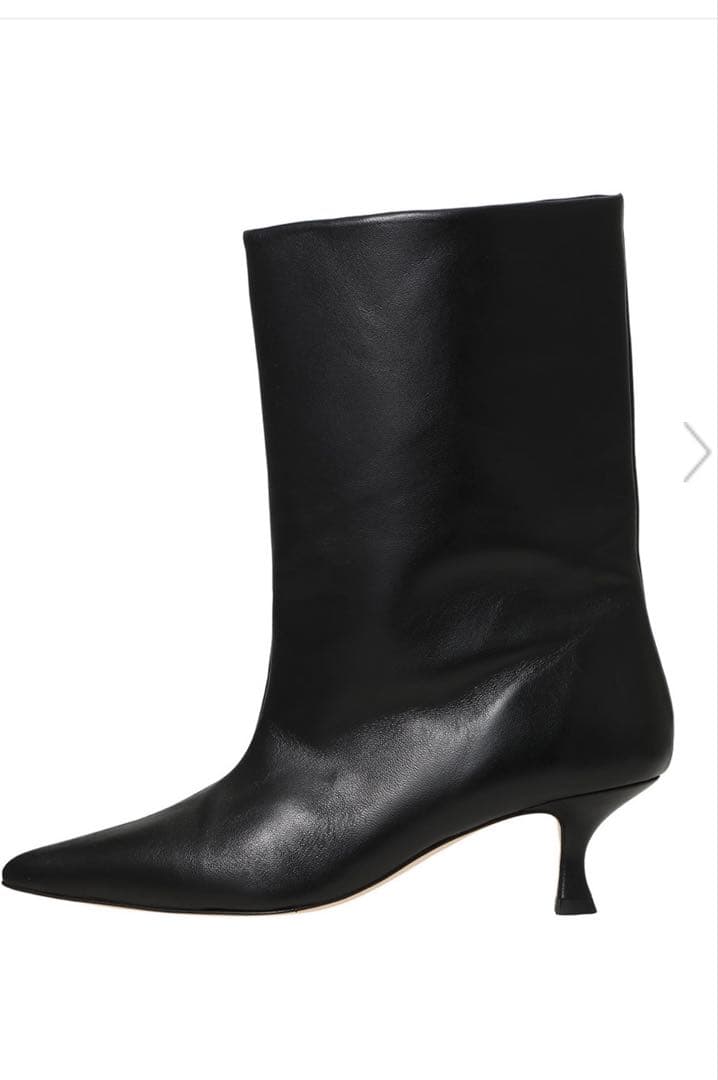 美品　ワイドシャフトブーツ　ミドル　本革　ペリーコサニー