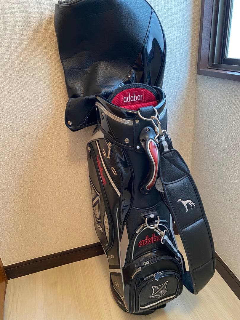 adabat ゴルフキャディバッグ 黒/シルバー