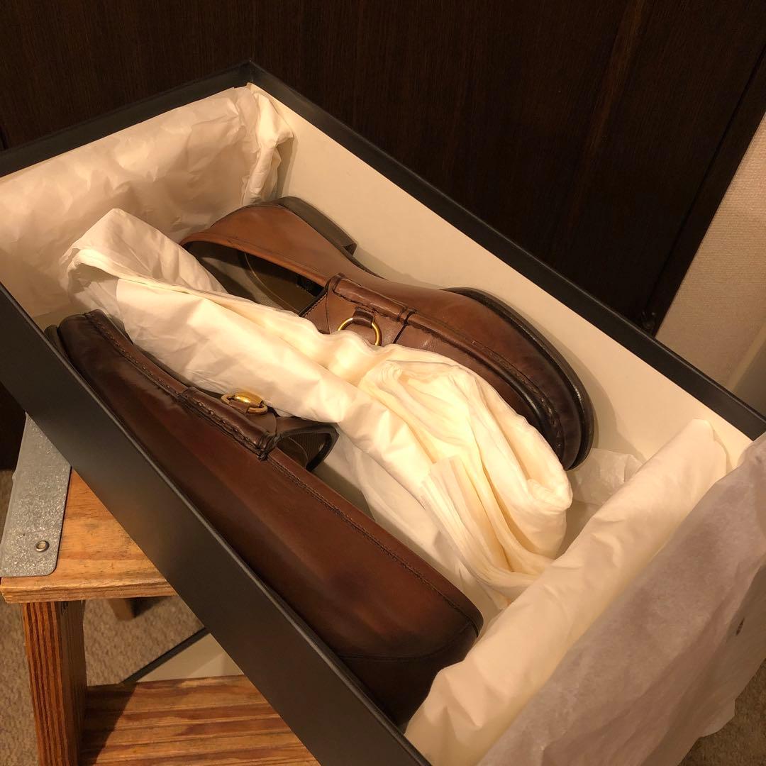 極上 GUCCI グッチ 1953 ビットモカシン ビットローファー 茶