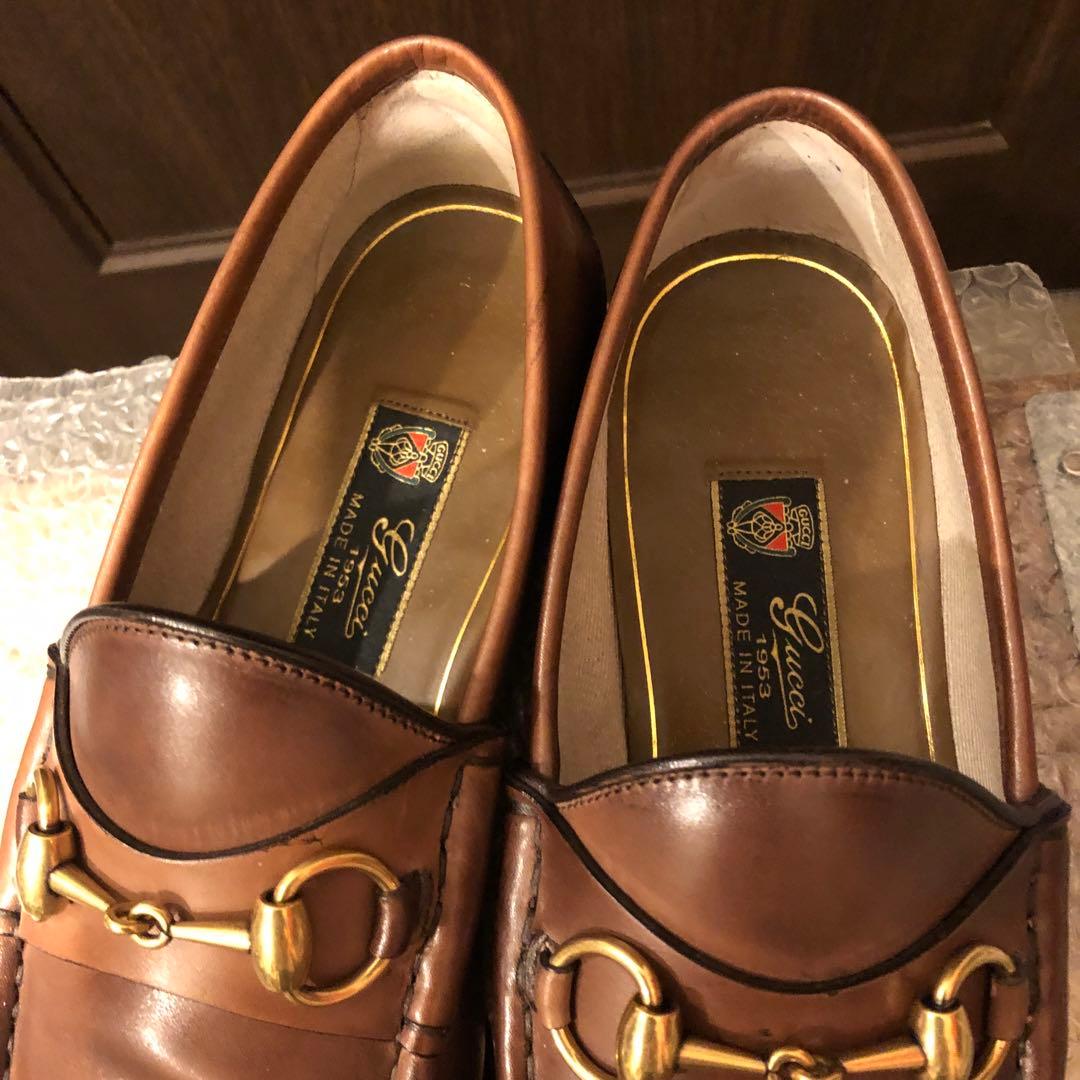 極上 GUCCI グッチ 1953 ビットモカシン ビットローファー 茶