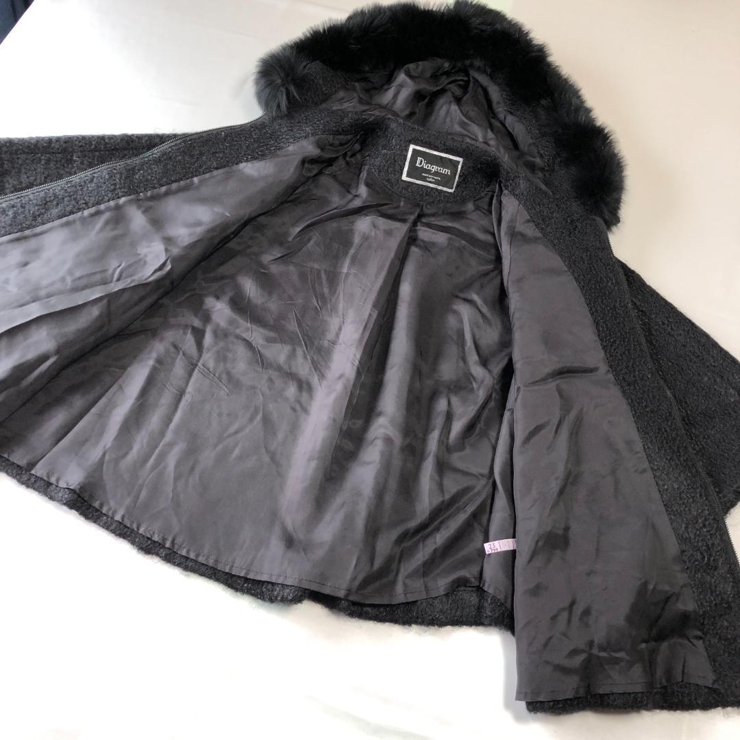 未使用級　ダイアグラム　フォックス　グレースコンチネンタル モヘヤ　ポンチョ