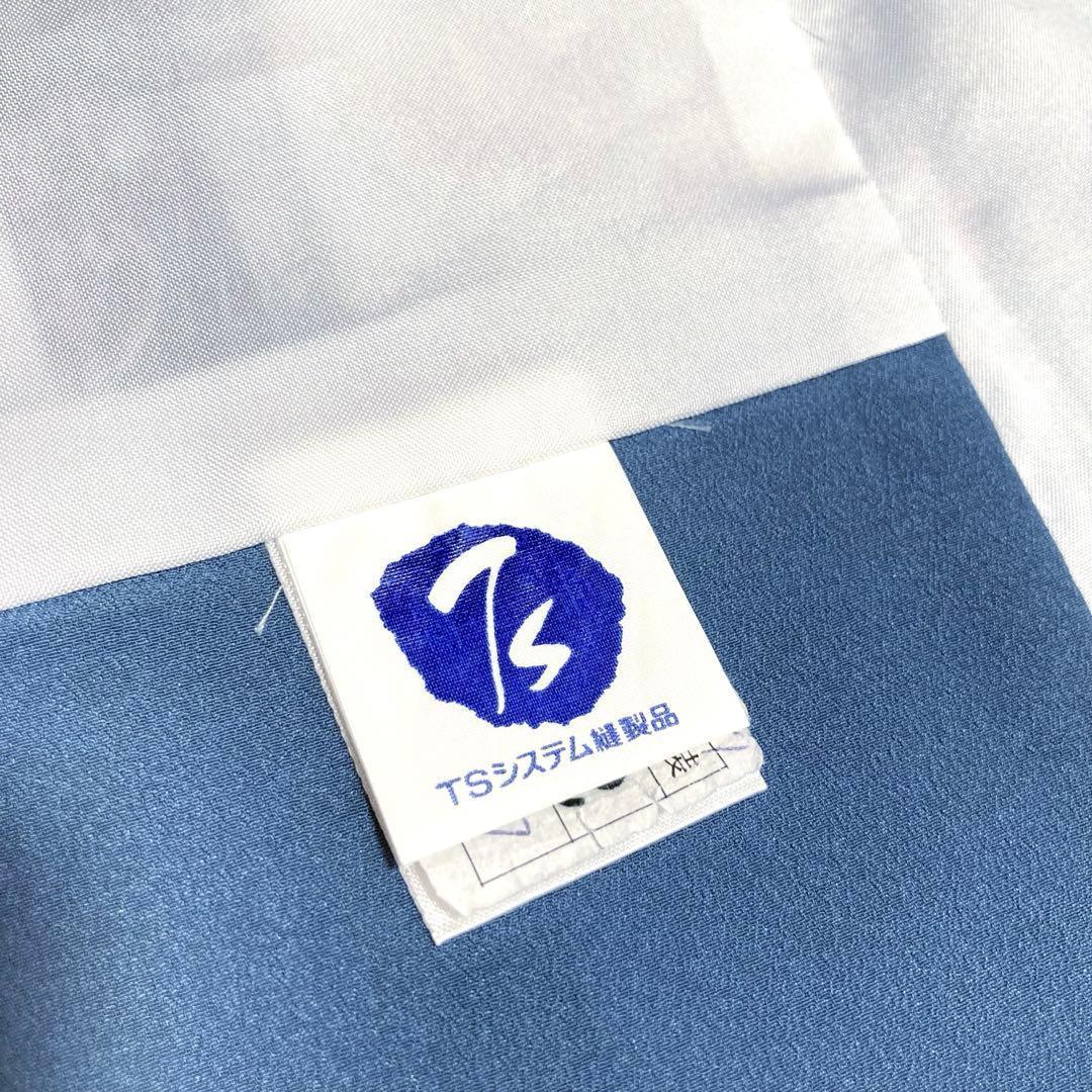 【美品✨】東レシルック　洗える着物　小紋　しだれ桜　小桜　藍鼠　日本製　幅広K3