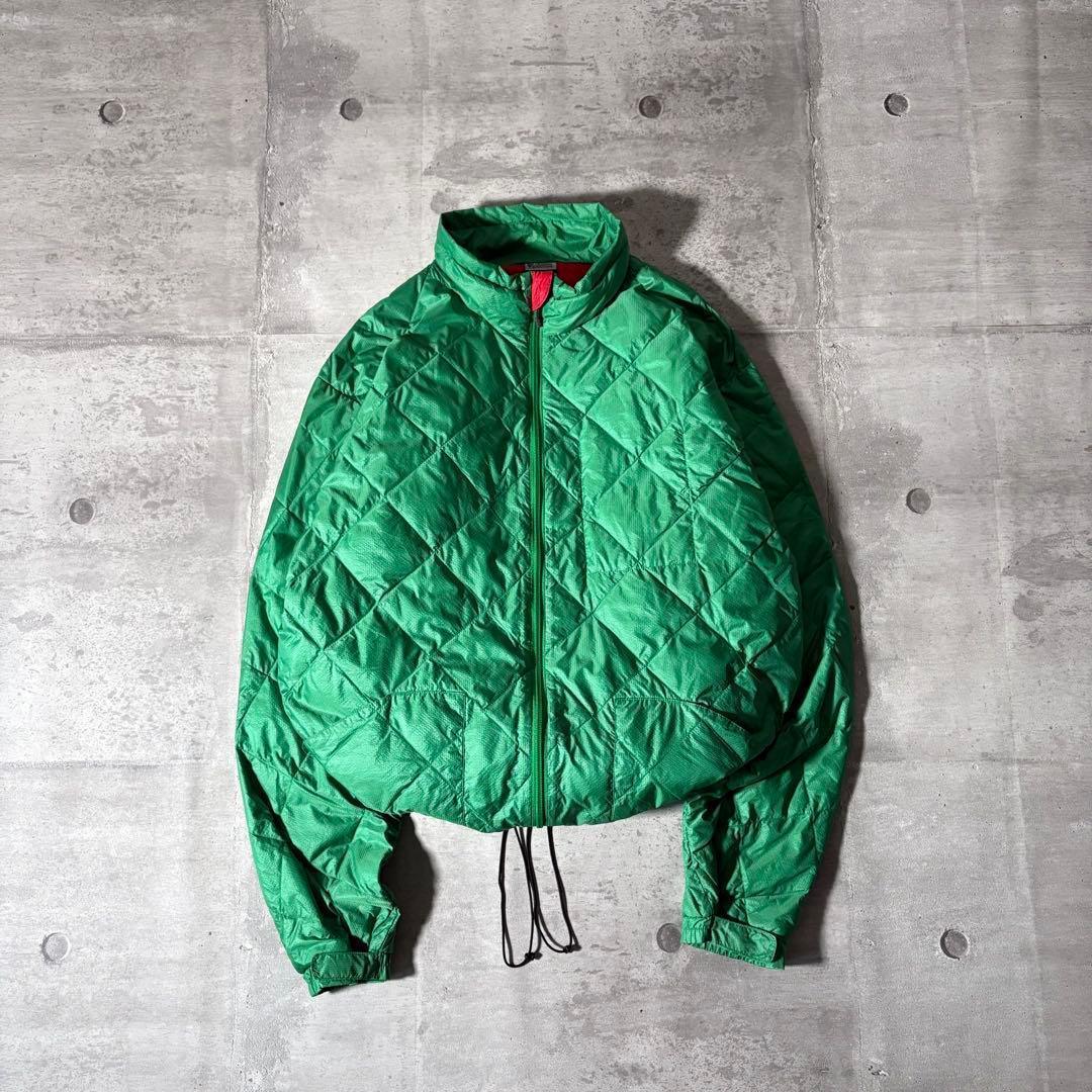 Columbia ダイヤキルト ダウンジャケット 短丈 ドローコード y2k 緑