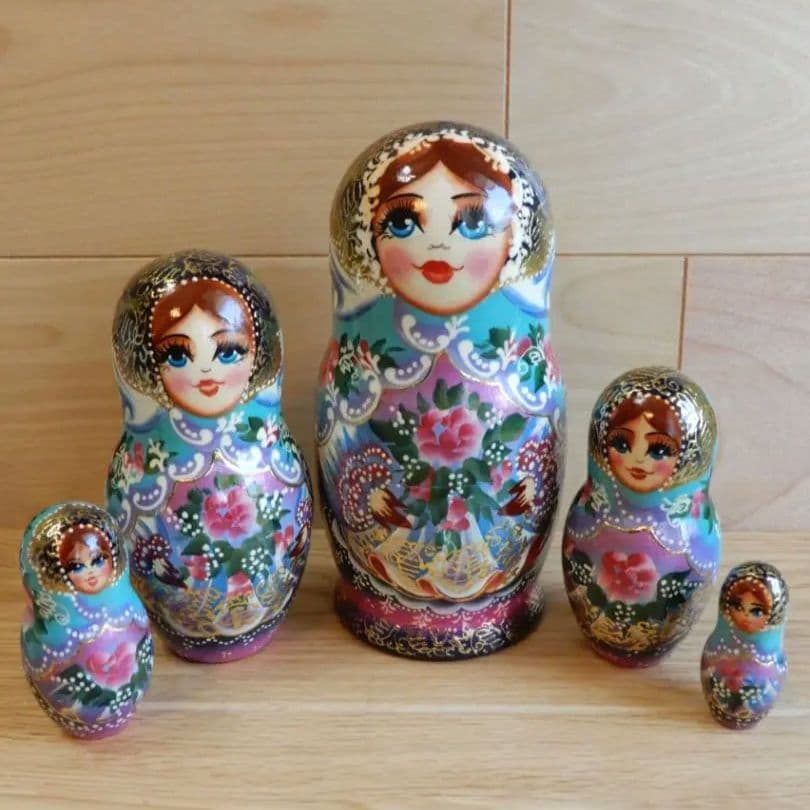 ロシア雑貨　マトリョーシカ　ブルーアイズ