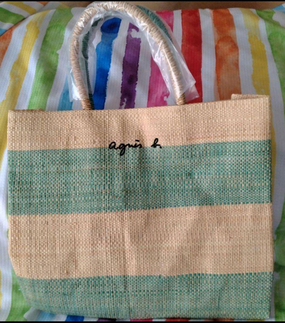 【専用品です】agnes b ラフィアトートバッグ ポーチ付カゴバッグ