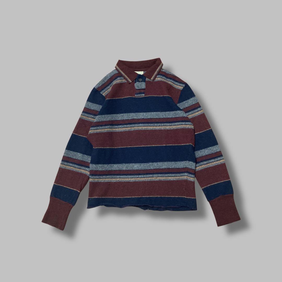 Tee【kolor】BORDER KNIT POLO 3109T