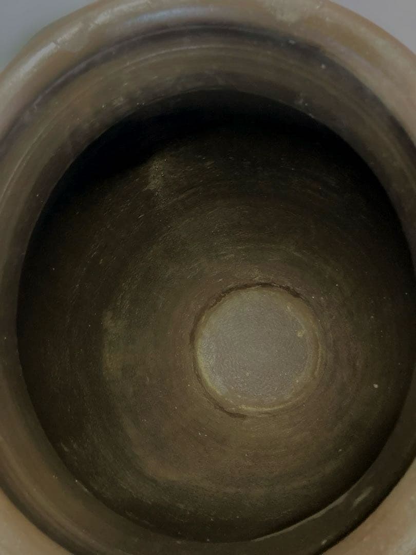 古道具 甕 昭和レトロ 陶器製 オブジェ 陶器製水鉢 ダークブラウン 約60cm