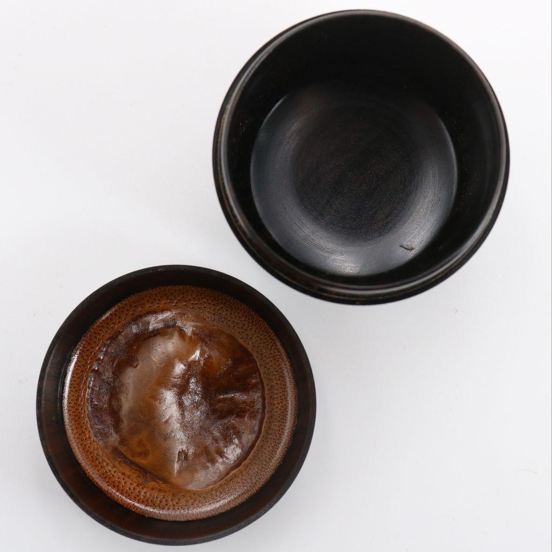 畑幸春作 縞黒檀に竹根嵌 高台寺蒔絵 中棗 茶道具 共箱　V946　N7