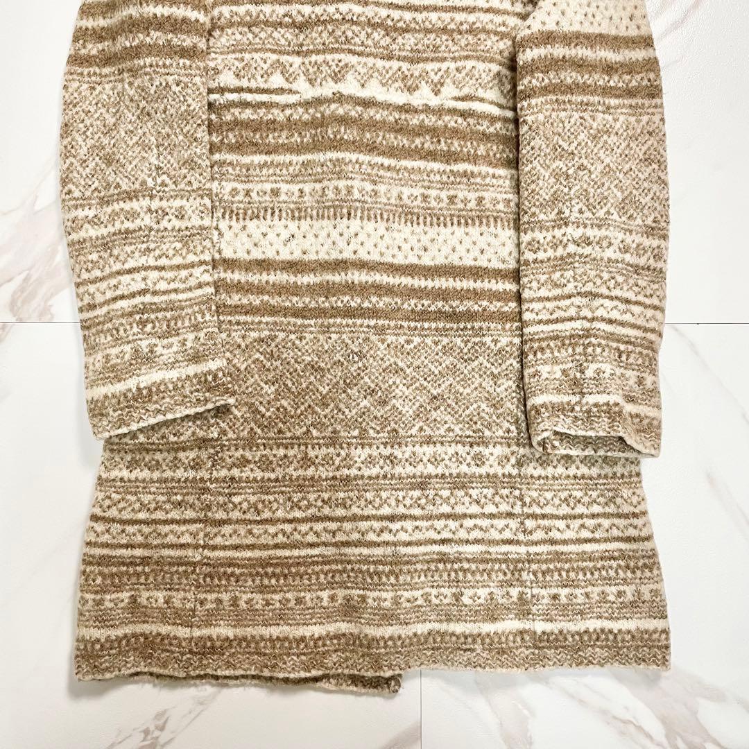 45R 圧縮 ノーカラーニットコート アルパカ hand graded 1