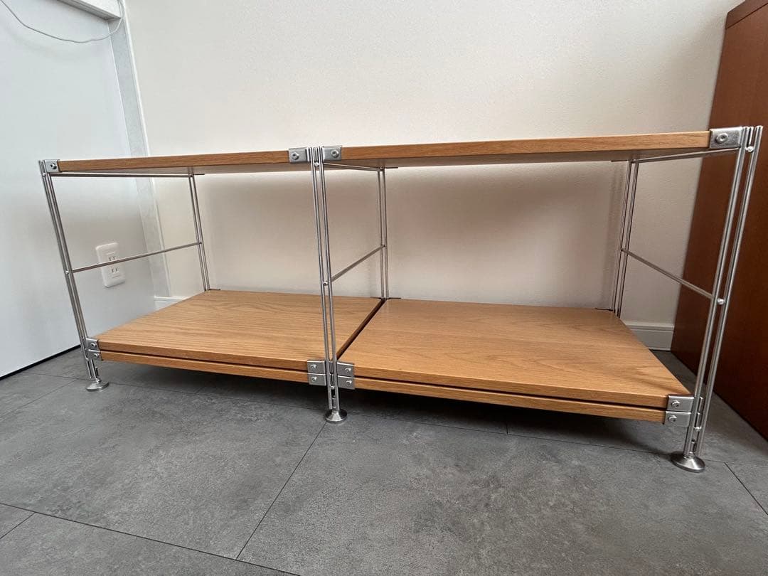 無印良品 ステンレスユニットシェルフ オーク材 AVラックセット
