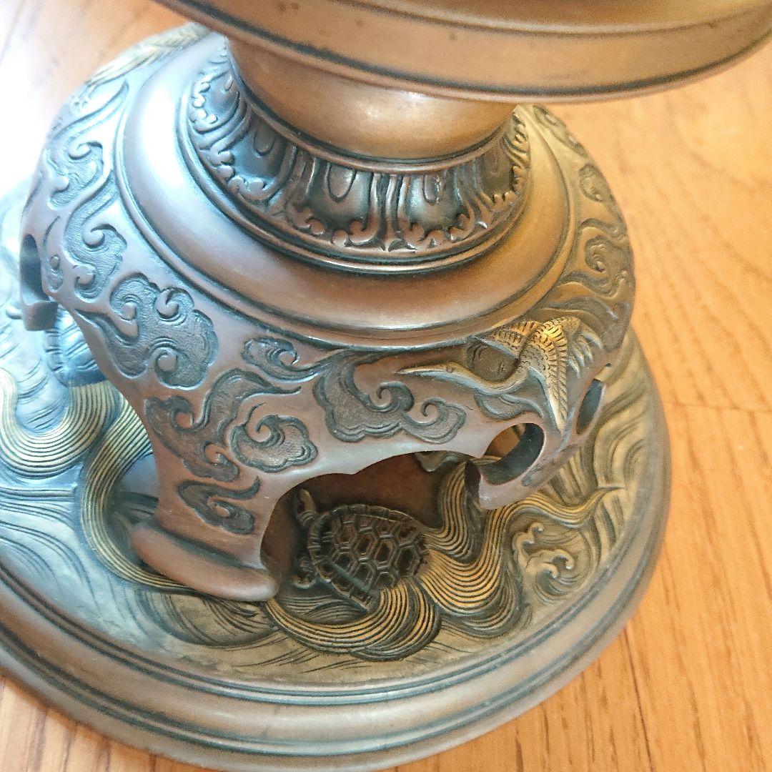花器 蝋型 青銅製 47cm