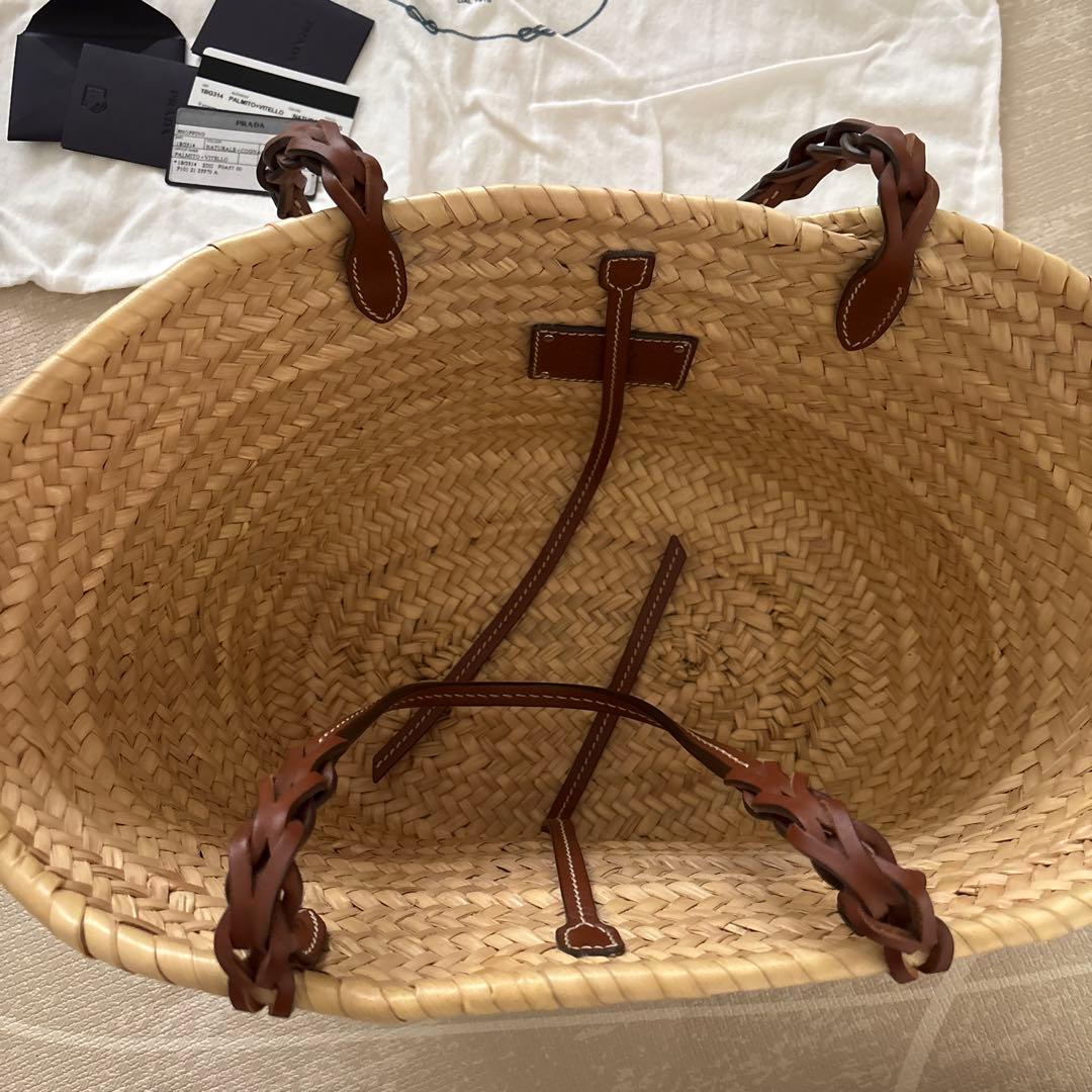 Prada ストロー かごバッグ 保存袋付き　プラダ　正規品