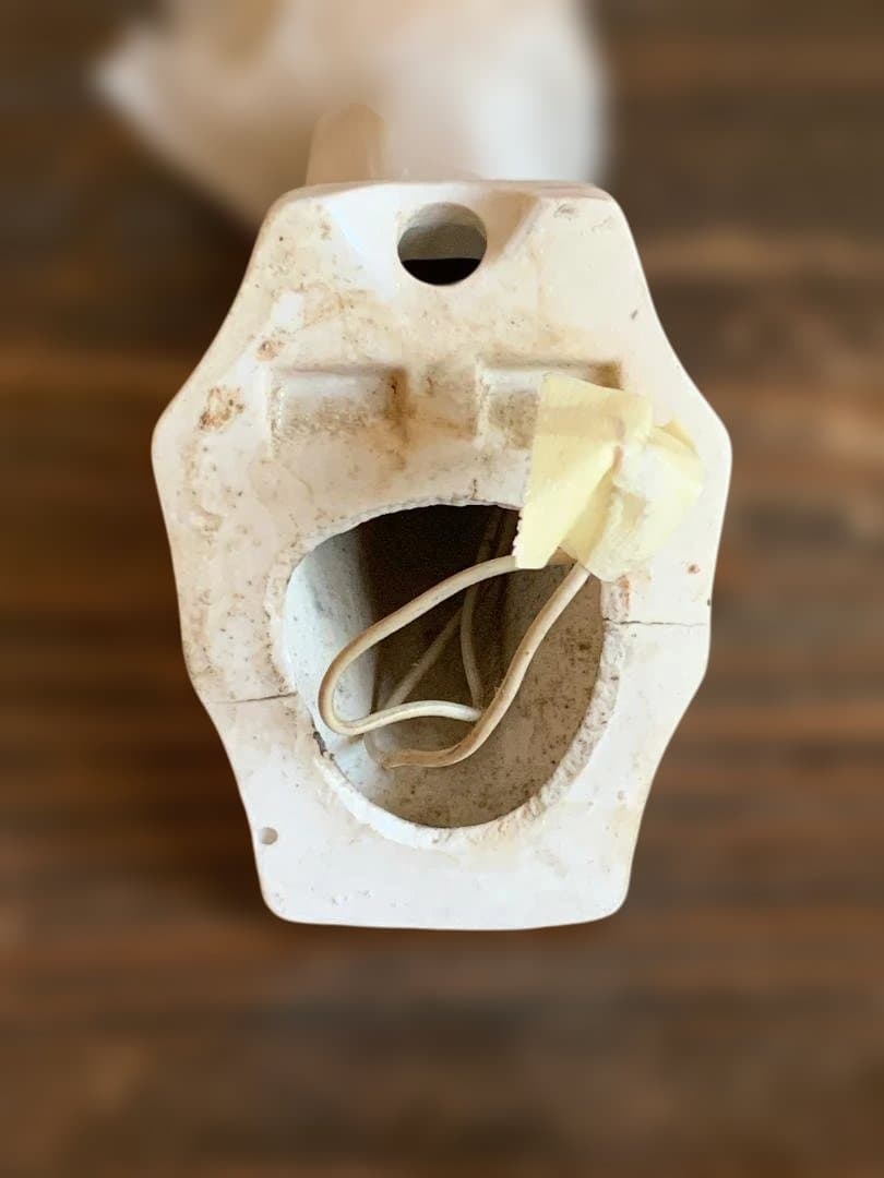 陶器アーム付ミルクガラスランプ パウダールーム アールデコデザイン/K311