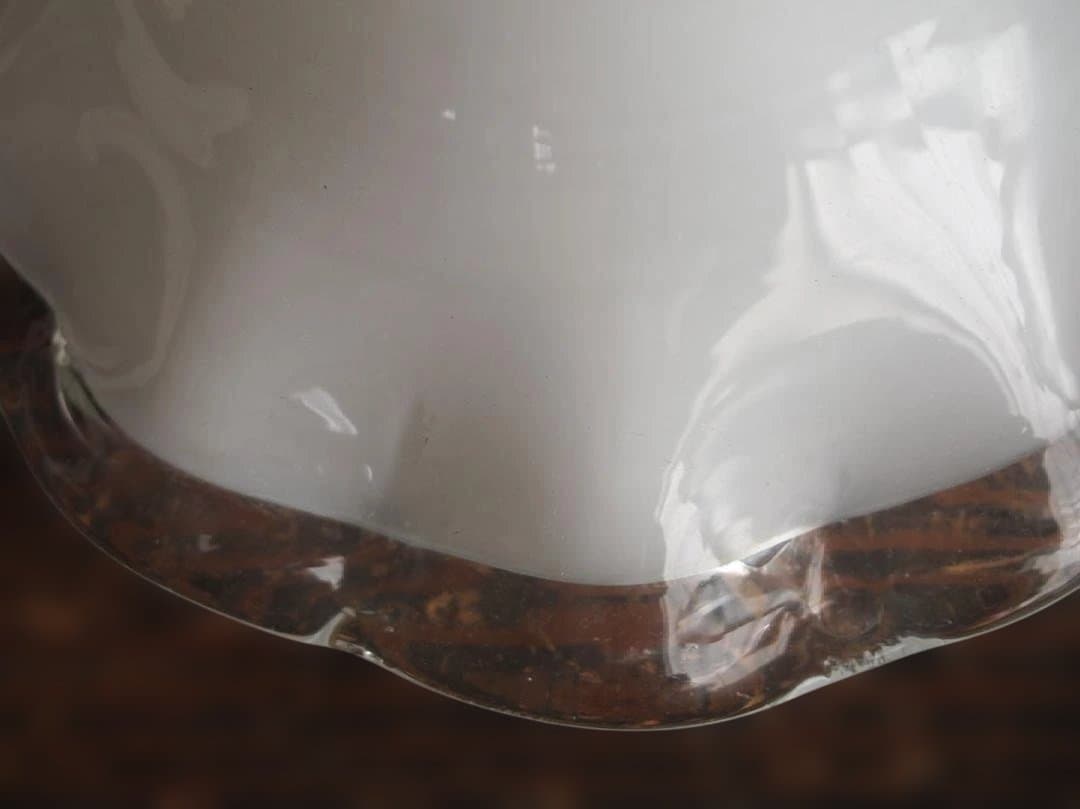 陶器アーム付ミルクガラスランプ パウダールーム アールデコデザイン/K311