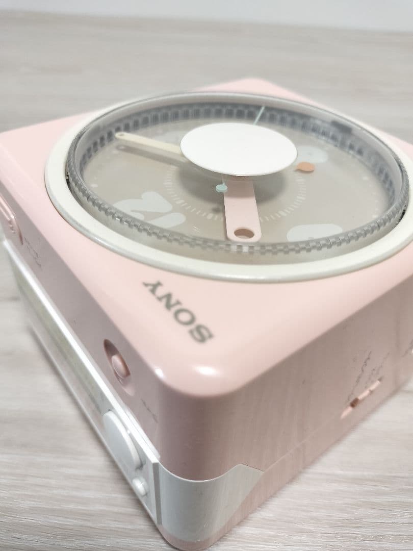 SONY FM/AM 2バンド クロックラジオICF-A8 ピンク ジャンク