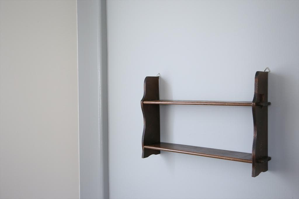 フランスアンティーク木製ウォールシェルフ/壁掛けラック/飾り棚(90-208)