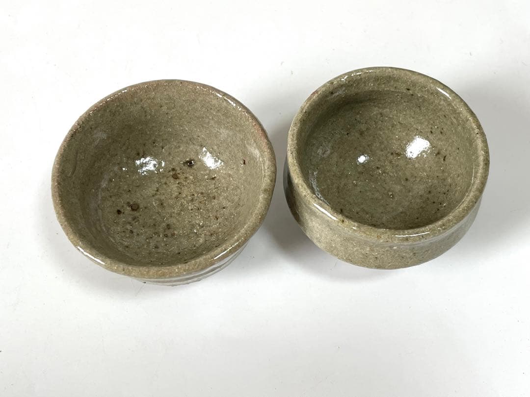 人間国宝　濱田庄司　浜田庄司　柿釉　鉄釉　酒器　徳利　盃　一対　共箱　トウキビ文